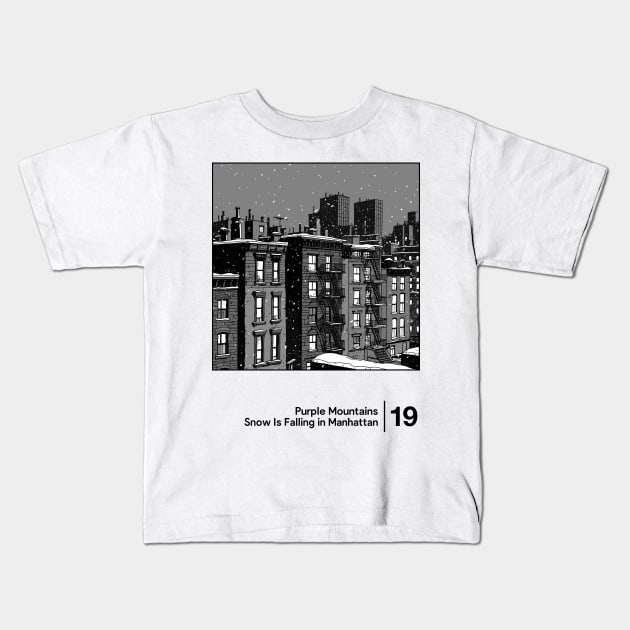 Snow Is Falling in Manhattan - Minimalist Illustration Artwork Kids T-Shirt by saudade